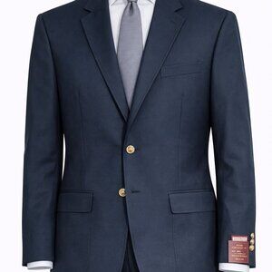 Size -XL Louis Martin Navy Blazer Mens 48R Wool Blend Gold Button Sport Coat NWT